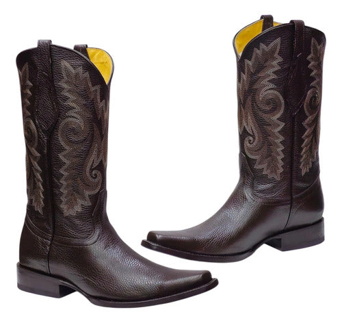 Bota Vaquera 100% Piel Flotter Venado Suela Cuero Welt