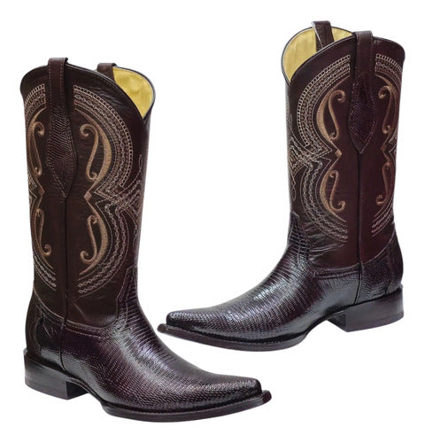 Bota Vaquera Piel Exotica Lizzard Armadillo Original