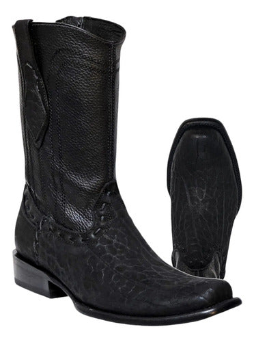 Botas Vaquera Piel Cuello Detoro Estilo Dubai Zipper /cierre