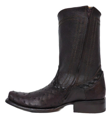 Bota Avestruz Original 100% Piel Exótica Dubái Vaquera Jever