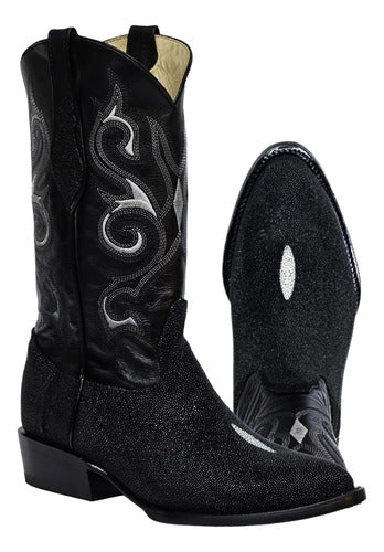 Bota Vaquera Piel Exotica De Mantarraya Macho Original