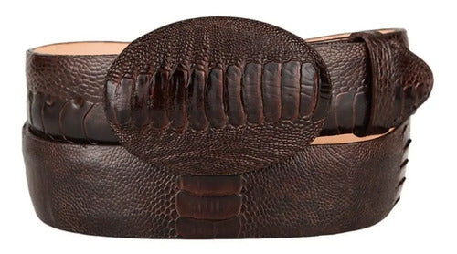 Cinturón Vaquero Piel Exótica Pata De Avestruz Original