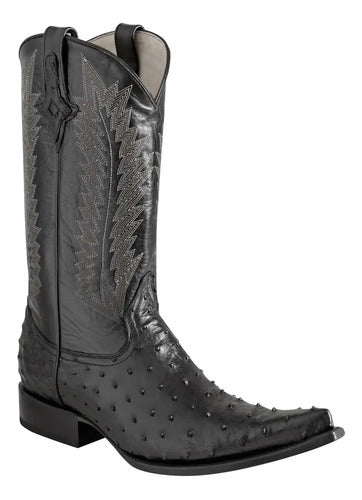 Bota Vaquera Piel Exotica De Avestruz Original