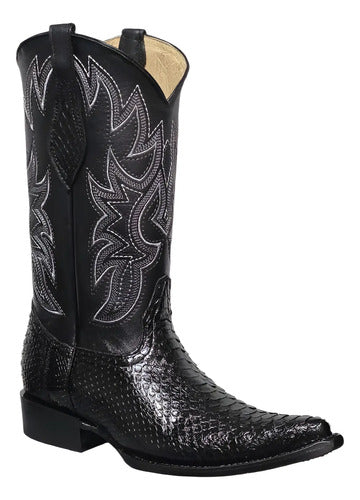 Bota Vaquera Piel Víbora Pitón Exótica 100% Original Welt