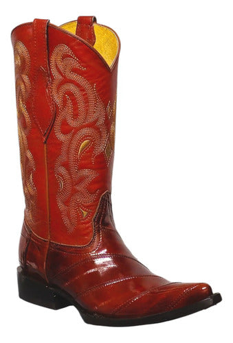 Bota Vaquera Piel Exotica Anguila Original