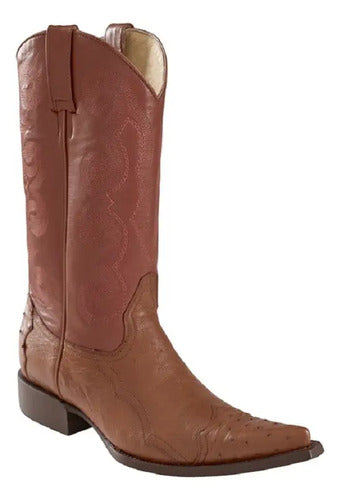 Botas Vaqueras Panza Avestruz 100% Original Est Puntera
