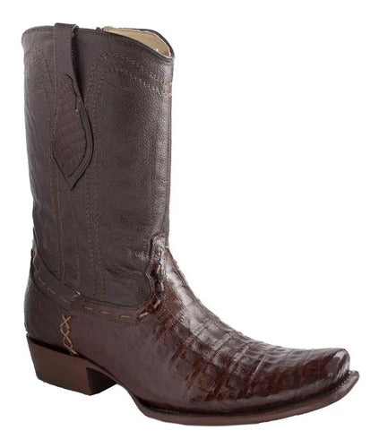 Bota Vaq Vestir Piel Exótica Cocodrilo Original Dubai Urbana
