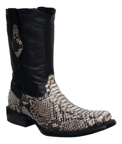 Bota Vaquera Urbana Piel Exótica Python Genuino Dubai