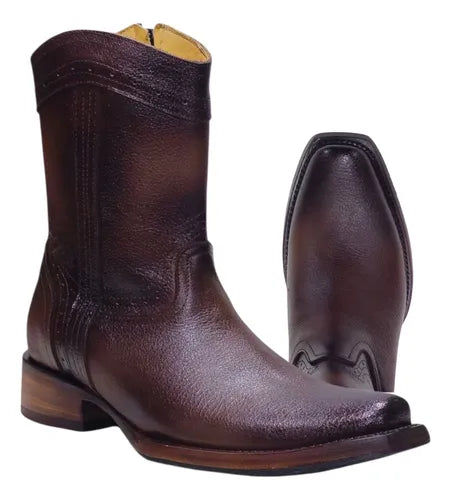 Bota Urbana Vaquera Piel 100% Bovino Grabado Vacuero Dubai