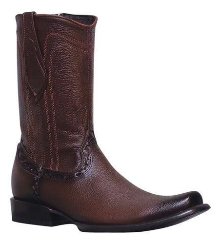 Bota Vaquera Urbana Piel Flotter Venado Estilo Dubai