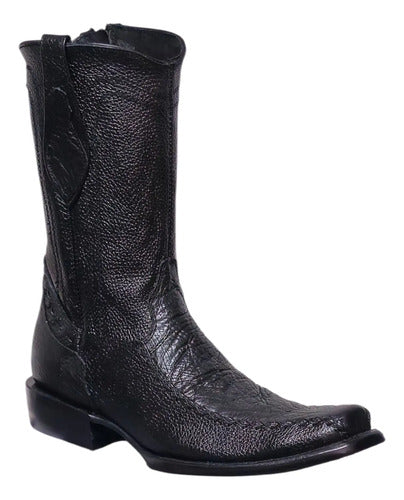 Bota Vaquera Urbana Piel Bisonte Estilo Dubai