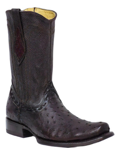 Bota Vaquera Piel Exotica De Avestruz Original Dubai
