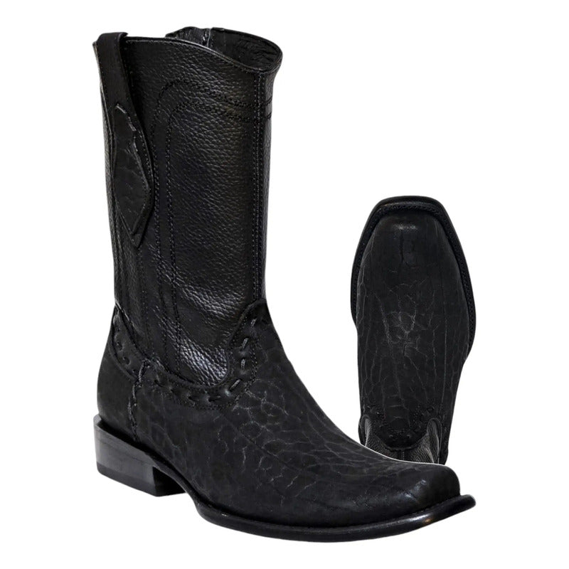 Bota Vaquera Urbana Piel Cuello De Toro 100% Estilo Dubai