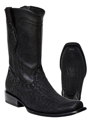 Bota Vaquera Urbana Piel Cuello De Toro 100% Estilo Dubai
