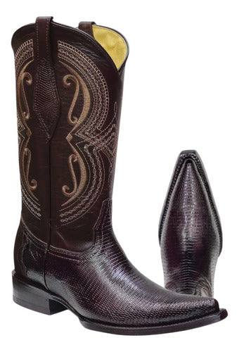 Bota Vaquera Piel Exotica Lizzard Armadillo Original