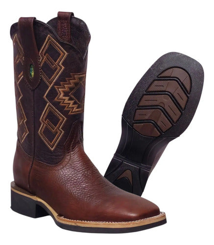 Bota Rodeo Bulldog 100% Piel Grizzly Bovino Suela Welt Flex