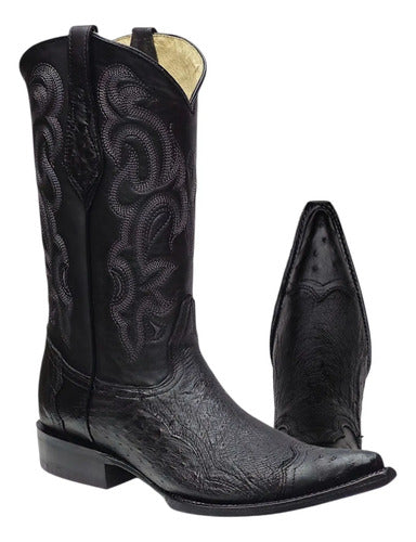 Botas Avestruz Panza 100% Original Est Puntera Vaquera Welt