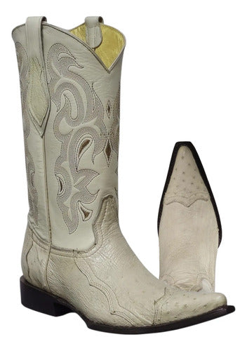 Botas Avestruz Panza 100% Original Est Puntera Vaquera Welt