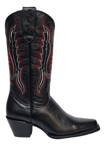 Bota Dama Vaquera 100% Piel Flotter Venado Suela Cuero Welt