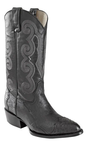 Botas Vaqueras Panza Avestruz 100% Original Est Puntera