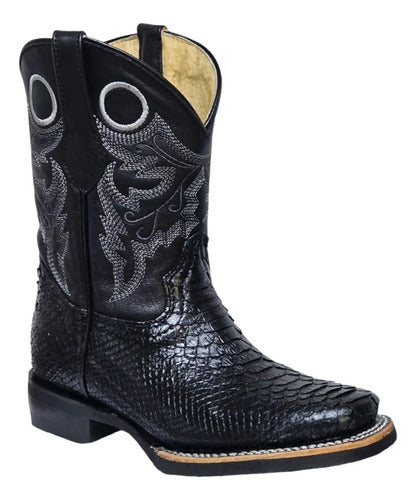 Bota Niño Roper Rodeo Super Duty Piel 100% Vibora Python