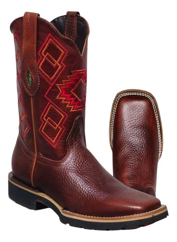 Bota Rodeo Bulldog 100% Piel Grizzly Bovino Suela Welt Flex