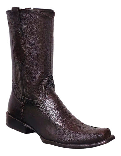 Bota Vaquera Urbana Piel Bisonte Estilo Dubai