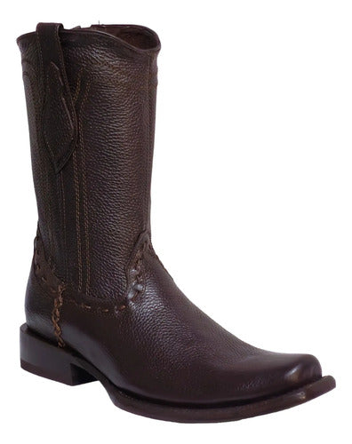 Bota Vaquera Urbana Piel Flotter Venado Estilo Dubai