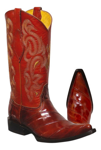 Bota Anguila Original Vaquera Suela De Cuero Goodyear Welt