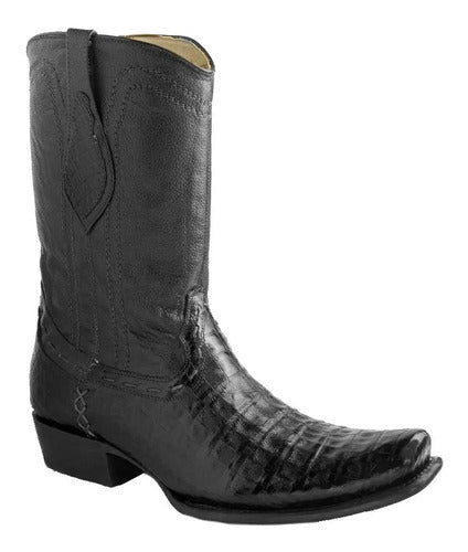 Bota Vaq Vestir Piel Exótica Cocodrilo Original Dubai Urbana
