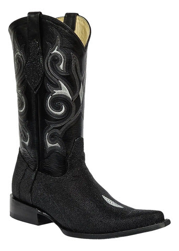 Bota Vaquera Piel Exotica De Mantarraya Macho Original