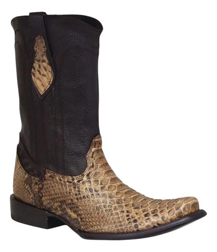 Bota Vaquera Urbana Piel Exótica Python Genuino Dubai