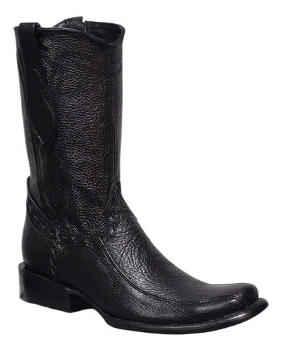 Bota Vaquera Urbana Piel Bisonte Estilo Dubai