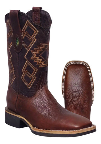 Bota Rodeo Bulldog 100% Piel Grizzly Bovino Suela Welt Flex