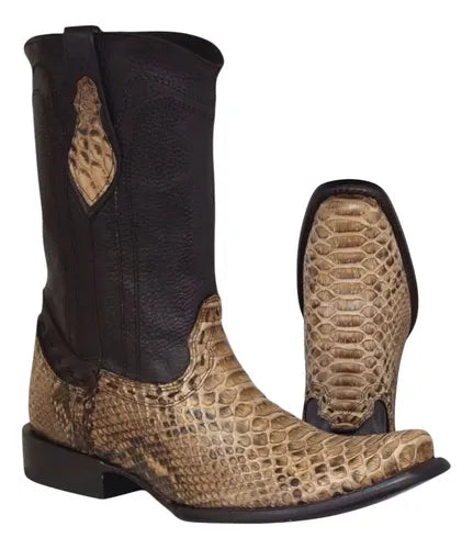 Bota Vaquera Urbana Piel Exótica Python Genuino Dubai