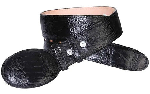 Cinturón Vaquero Piel Exótica Pata De Avestruz Original
