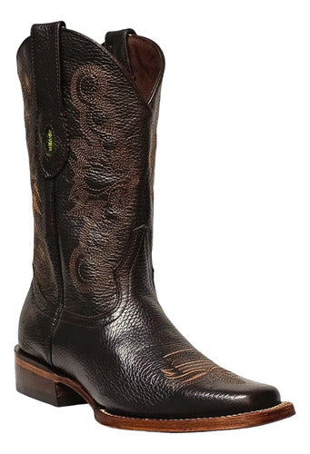 Bota Dama Vaquera 100% Piel Flotter Venado Suela Cuero Welt