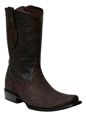 Botas Vaquera Piel Cuello Detoro Estilo Dubai Zipper /cierre