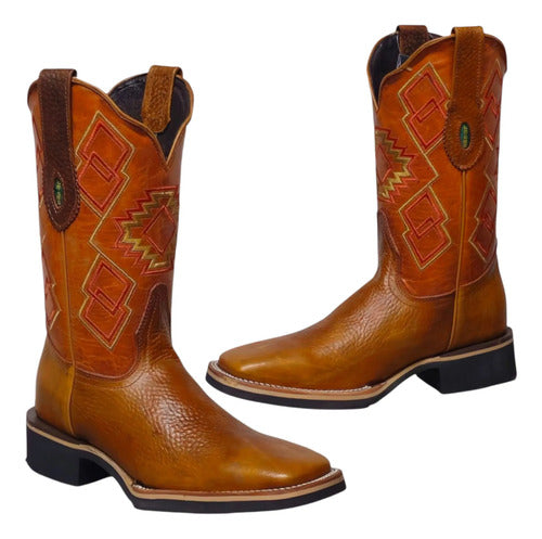 Bota Rodeo Bulldog 100% Piel Grizzly Bovino Suela Welt Flex