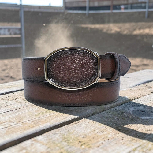 Cinturón Piel Venado 100% Original Cuero Vaquero Y Casual