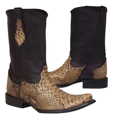 Bota Vaquera Urbana Piel Exótica Python Genuino Dubai