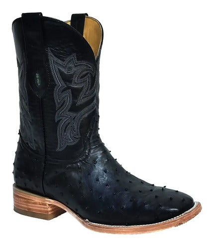 Bota Rodeo Bulldog Vaquera Piel Exotica De Avestruz Original