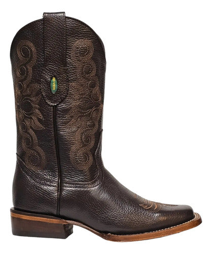 Bota Dama Vaquera 100% Piel Flotter Venado Suela Cuero Welt