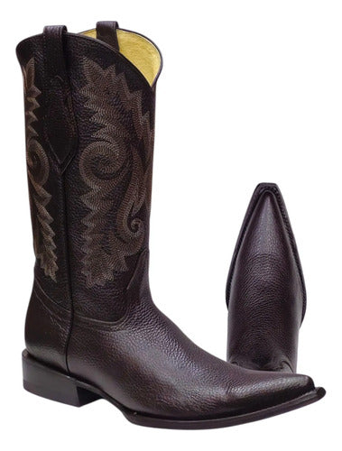 Bota Vaquera 100% Piel Flotter Venado Suela Cuero Welt