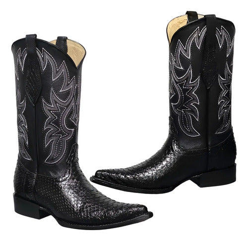 Bota Vaquera Piel Exótica Vibora Python Original