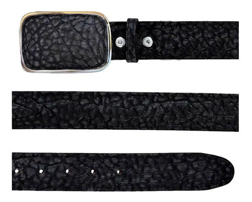 Cinturón Piel Cuello Toro 100% Original Hebilla Metal