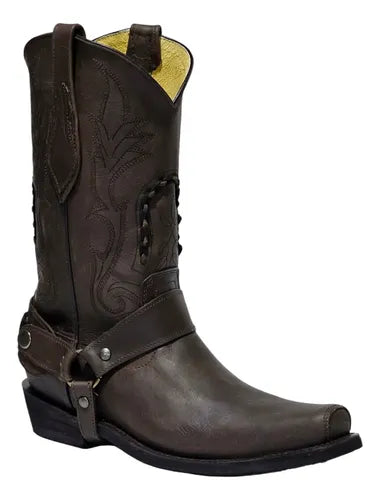 Bota Trompa Cochino Estilo Biker Piel 100%