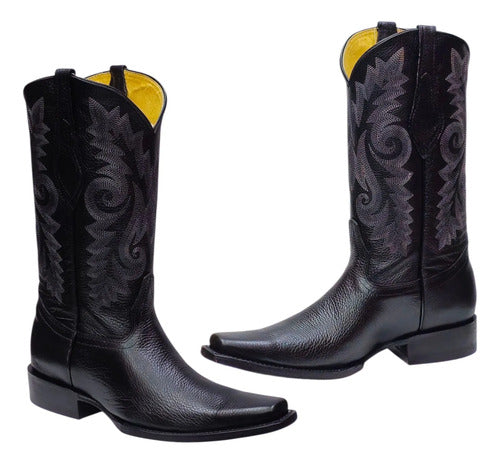 Bota Vaquera 100% Piel Flotter Venado Suela Cuero Welt