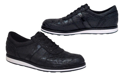 Zapato Sneakers Tenis Piel De Avestruz/cocodrilo Genuino