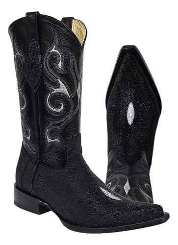 Bota Vaquera Piel Exotica De Mantarraya Macho Original